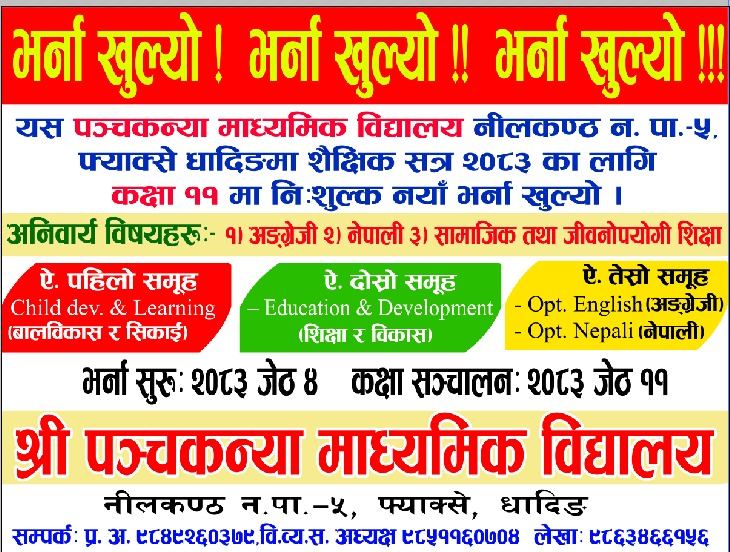 नयाँ भर्ना खुला